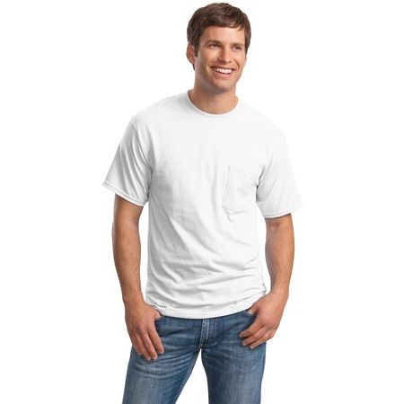 Hanes Beefy-T - 100% Cotton T-Shirt with Pocket. 5190