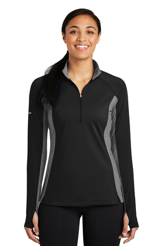 Sport-Tek &#174;  Ladies Sport-Wick &#174;  Stretch Contrast 1/2-Zip Pullover. LST854