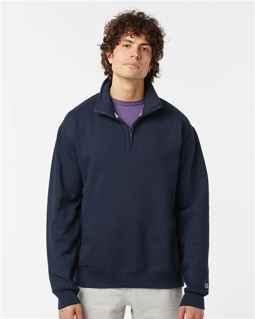 Champion - Powerblend® Quarter-Zip Sweatshirt.  ODGDW-S450-MET