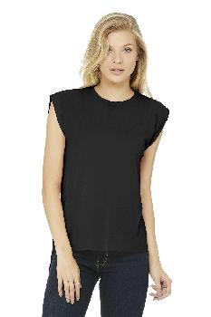 Bella+Canvas Women’s Flowy Muscle Tee With Rolled Cuffs