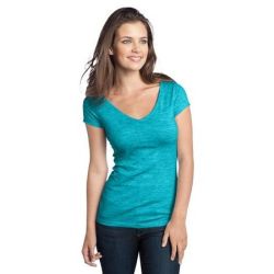 District &#174;  - Juniors Extreme Heather Cap Sleeve V-Neck Tee DT2001