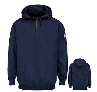 Pullover Hooded Fleece Sweatshirt with 1/4 Zip - CAT 2 - SEH8NV